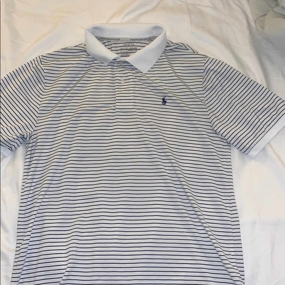 Polo Ralph Lauren white and blue stripped shirt